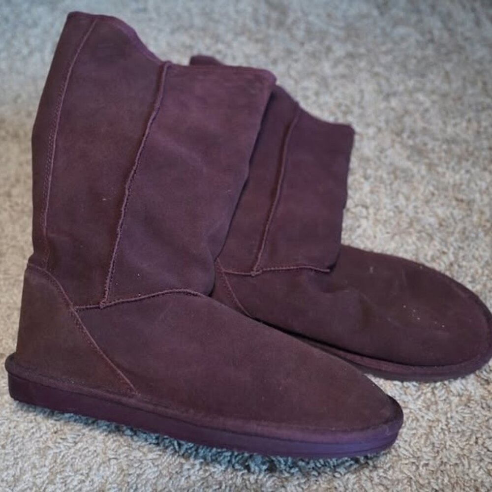 Tall Burgundy Suede Boots Size 8/9